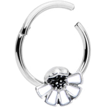 Load image into Gallery viewer, 16G 3/8 White Blooming Blossom Hinged Segment Ring
