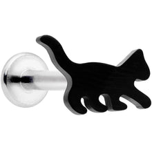 Load image into Gallery viewer, 16G 5/16 Black Cat Internally Threaded Labret Tragus