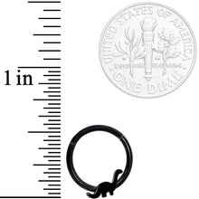 Load image into Gallery viewer, 16G 3/8 Black Brontosaurus Dinosaur Hinged Segment Ring