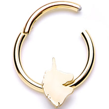 Load image into Gallery viewer, 16G 3/8 Gold Tone Unicorn Hinged Segment Ring