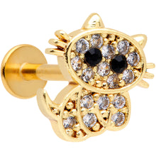 Load image into Gallery viewer, 16G 5/16 Clear CZ Gem Gold Tone Glamour Cat Labret Monroe Tragus