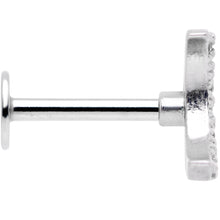 Load image into Gallery viewer, 16G 5/16 Clear CZ Gem Crescent Moon Labret Monroe Tragus