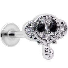 Load image into Gallery viewer, 16G 5/16 CZ Gem Black Eye Elephant Labret Monroe Tragus