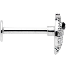 Load image into Gallery viewer, 16G 5/16 Clear Black CZ Gem Round Owl Labret Monroe Tragus