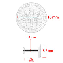Load image into Gallery viewer, 16G 5/16 Clear Black CZ Bar Internally Threaded Labret Set of 3