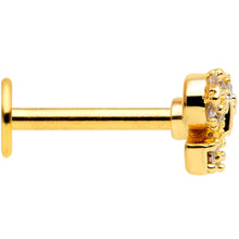 Load image into Gallery viewer, 16G 5/16 Clear CZ Gem Gold Tone Holiday Bow Labret Monroe Tragus