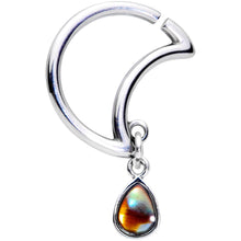 Load image into Gallery viewer, 16G 3/8 Iridescent Dangle Crescent Moon Closure Ring