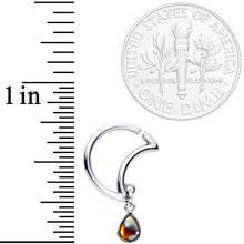 Load image into Gallery viewer, 16G 3/8 Iridescent Dangle Crescent Moon Closure Ring