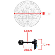 Load image into Gallery viewer, 16G 1/4 Aurora Gem Black Busy Bee Cartilage Tragus Earring