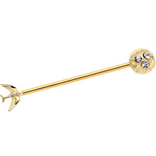 Load image into Gallery viewer, 14G Clear Gem Gold Tone Bird Nest Industrial Barbell 38mm