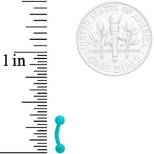 Load image into Gallery viewer, 16G 1/4 Teal Acrylic Curved Eyebrow Ring