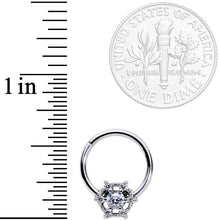 Load image into Gallery viewer, 16G 3/8 Clear Gem Web of Glamour Hinged Segment Ring