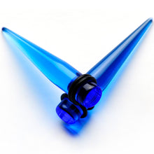 Load image into Gallery viewer, Blue Acrylic Straight Taper Set Available in Sizes 14G to 00G