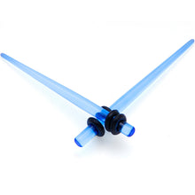 Load image into Gallery viewer, Blue Acrylic Straight Taper Set Available in Sizes 14G to 00G