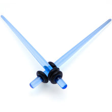 Load image into Gallery viewer, Blue Acrylic Straight Taper Set Available in Sizes 14G to 00G