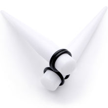 Load image into Gallery viewer, White Acrylic Straight Taper Set Available in Sizes 14G to 00G