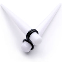 Load image into Gallery viewer, White Acrylic Straight Taper Set Available in Sizes 14G to 00G