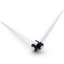 Load image into Gallery viewer, White Acrylic Straight Taper Set Available in Sizes 14G to 00G