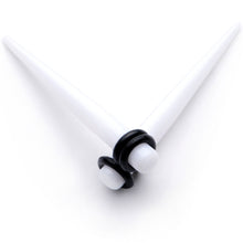 Load image into Gallery viewer, White Acrylic Straight Taper Set Available in Sizes 14G to 00G