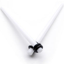 Load image into Gallery viewer, White Acrylic Straight Taper Set Available in Sizes 14G to 00G