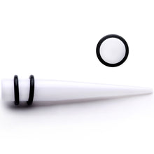 Load image into Gallery viewer, White Acrylic Straight Taper Set Available in Sizes 14G to 00G