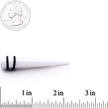 Load image into Gallery viewer, White Acrylic Straight Taper Set Available in Sizes 14G to 00G