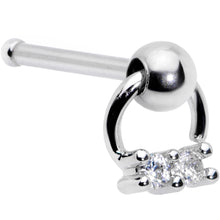 Load image into Gallery viewer, 20G 1/4 Clear CZ Duo Dangle Nose Bone