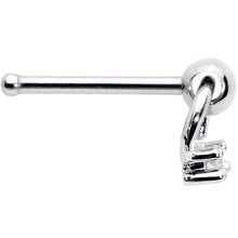Load image into Gallery viewer, 20G 1/4 Clear CZ Duo Dangle Nose Bone