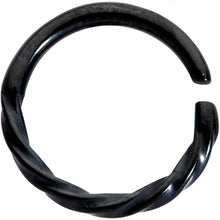 Load image into Gallery viewer, 16G 3/8 Black Simply Twisted Closure Ring