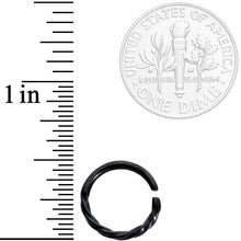 Load image into Gallery viewer, 16G 3/8 Black Simply Twisted Closure Ring