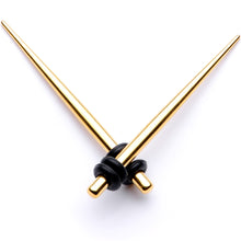 Load image into Gallery viewer, Gold Tone Anodized Straight Taper Set Available in Sizes 12G to 00G