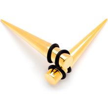 Load image into Gallery viewer, Gold Tone Anodized Straight Taper Set Available in Sizes 12G to 00G