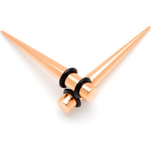 Load image into Gallery viewer, Rose Gold Tone Anodized Straight Taper Set Available in Sizes 14G to 00G