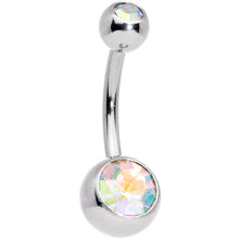 Load image into Gallery viewer, Clear Aurora Gem Variety Party Penguin Belly Ring Set of 4