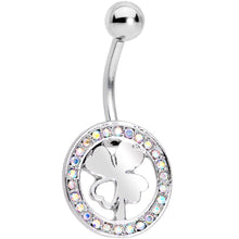 Load image into Gallery viewer, Aurora Gem Variety St Patricks Day Shamrock Belly Ring Set of 4