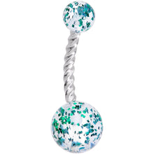 Load image into Gallery viewer, Aurora Gem Variety St Patricks Day Shamrock Belly Ring Set of 4