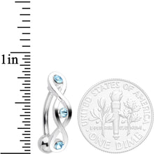 Load image into Gallery viewer, Aqua Gem Fashionably Twisted Reversible Belly Ring