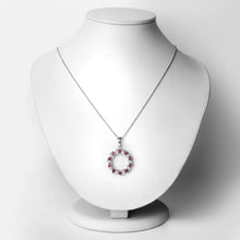 Load image into Gallery viewer, 1.30 Carat Genuine Pink Tourmaline and White Topaz .925 Sterling Silver Pendant