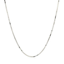 Load image into Gallery viewer, 10k White Gold Adjustable Box Chain 0.85mm