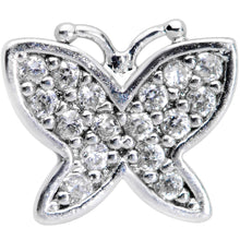 Load image into Gallery viewer, 16G 5/16 Clear CZ Gem Spring Butterfly Labret Monroe Tragus