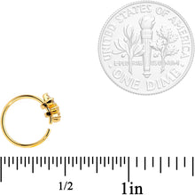 Load image into Gallery viewer, 20G 5/16 Clear CZ Gem Gold Plated Tiny Triangle Nose Hoop
