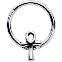 Load image into Gallery viewer, 16G 3/8 Egyptian Ankh Hinged Segment Ring