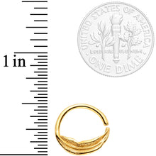 Load image into Gallery viewer, 16G 3/8 Gold Tone Feather Closure Ring
