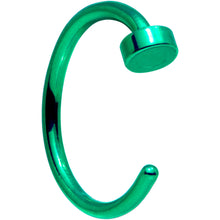 Load image into Gallery viewer, 20G 5/16 Green Anodized Titanium Flat Disc Nose Hoop