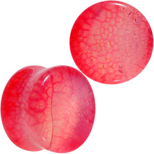 Load image into Gallery viewer, Red Agate Stone Saddle Plug Set Available in Sizes 0G to 25mm