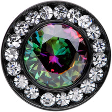 Load image into Gallery viewer, Vitrail Clear CZ Gem Black Hypnotic Screw Fit Plug Set