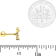 Load image into Gallery viewer, 16G 1/4 Clear CZ Gem Gold Tone Wing Nut Cartilage Tragus Earring