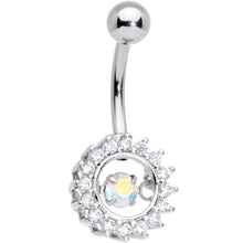 Load image into Gallery viewer, Clear Aurora Gem Elegant Dance Crown Belly Ring