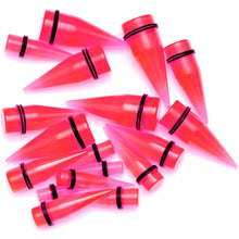 Load image into Gallery viewer, 00G to 25mm Pink Acrylic Straight Taper Stretching Kit Set of 2