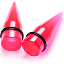Load image into Gallery viewer, 00G to 25mm Pink Acrylic Straight Taper Stretching Kit Set of 2